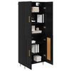 vidaXL Highboard Sort eg 69,5 x 34 x 180 cm Konstrueret tr&aelig;