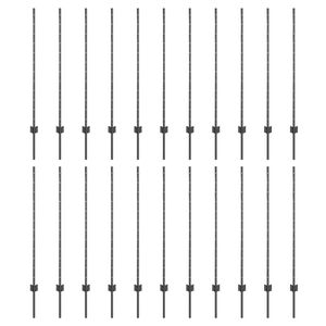 vidaXL Hegnsp&aelig;l 22 pcs Gr&aring; 160 cm St&aring;l