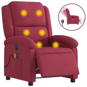 vidaXL massagestol velour vinr&oslash;d