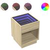 vidaXL sofabord med Infinity LED-lys 40x40x50 cm sonoma-eg