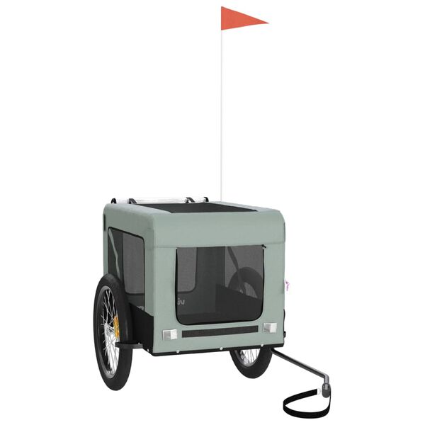 vidaXL cykelanh&aelig;nger til k&aelig;ledyr oxfordstof og jern gr&aring; og sort