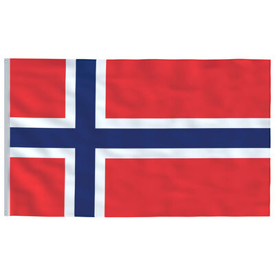 vidaXL Norge flag og flagstang 4 m aluminium