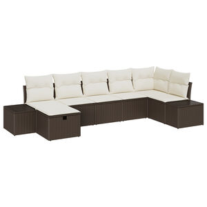vidaXL Sofa S&aelig;t med pude 7 pcs polyrattan