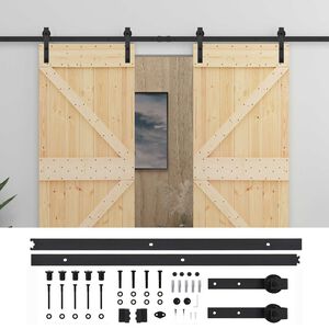 vidaXL Skyded&oslash;r 2 stk. 100 x 210 cm Massivt fyrretr&aelig;