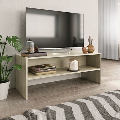 vidaXL tv-bord 100x40x40 cm konstrueret træ sonoma-eg
