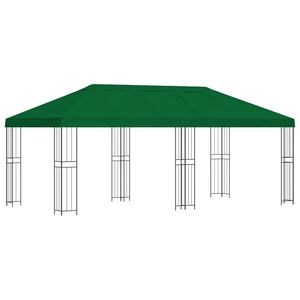 vidaXL Pavillon med sidetapper 6 x 3 m Gr&oslash;n Polyester og St&aring;l 190