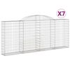 vidaXL buede gabionkurve 7 stk. 300x30x120/140 cm galvaniseret jern