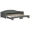 vidaXL daybed med udtr&aelig;k 100x200 cm stof m&oslash;rkegr&aring;