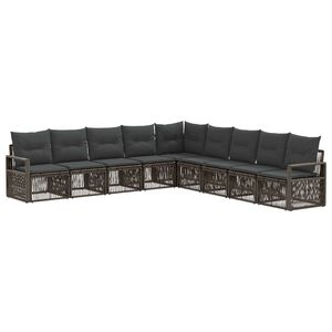 vidaXL Havesofa S&aelig;t 9 stk. Gr&aring; polyrattan