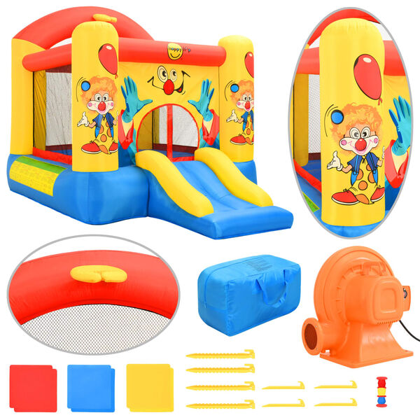 Happy Hop oppustelig hoppeborg med rutsjebane 330 x 230 x 230 cm PVC