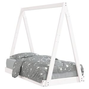 vidaXL sengeramme til juniorseng 70x140 cm massivt fyrretr&aelig; hvid