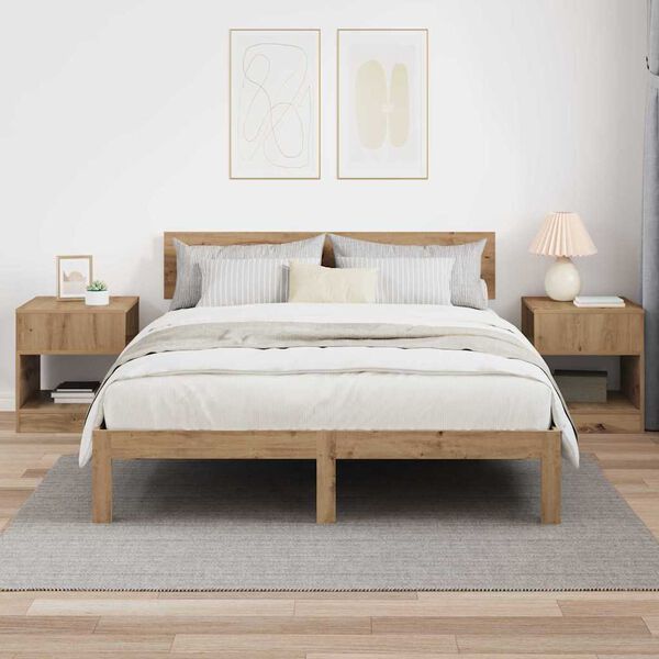 vidaXL Endebord 2 pcs Artisan Egetr&aelig; 40,5 x 40 x 45 cm Konstrueret tr&aelig;