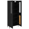 vidaXL Highboard Sort eg 69,5 x 34 x 180 cm Konstrueret tr&aelig;