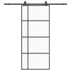 vidaXL skyded&oslash;r med hardwares&aelig;t 90x205 cm ESG glas sort