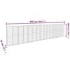 vidaXL gabionvæg med dæksler galvaniseret stål 900 x 50 x 200 cm