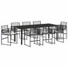 vidaXL Have Spisebordss&aelig;t 9 stk. Sort polyrattan
