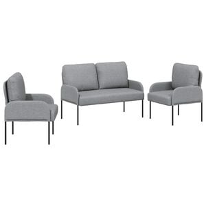 vidaXL Sofas&aelig;t 3 stk. Lysegr&aring; Krydsfin&eacute;r