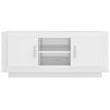 vidaXL tv-bord 102x35x45 cm konstrueret tr&aelig; hvid h&oslash;jglans