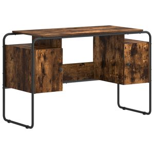 vidaXL Skrivebord med opbevaring R&oslash;get eg 120 x 50,5 x 75,5 cm