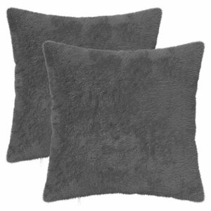 vidaXL Pudebetr&aelig;k 2 stk. HEERLEN M&oslash;rkegr&aring; 35 x 35 cm Faux Kanin Pels