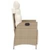 vidaXL havestole 2 stk. med lænefunktion og fodstøtte polyrattan beige