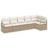 vidaXL Havesofa S&aelig;t 6 stk. Beige og hvid polyrattan