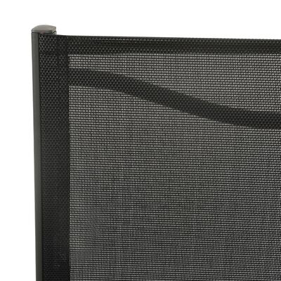 vidaXL havestole 2 stk. textilene og stål sort og antracitgrå