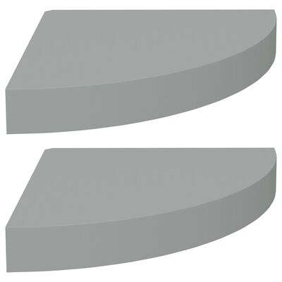 vidaXL hjørnehylder 2 stk. 25x25x3,8 cm MDF grå
