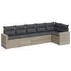 vidaXL sofas&aelig;t til haven 6 dele med hynder polyrattan lysegr&aring;