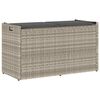vidaXL udend&oslash;rs opbevaringsb&aelig;nk med hynde 100 cm polyrattan lysegr&aring;