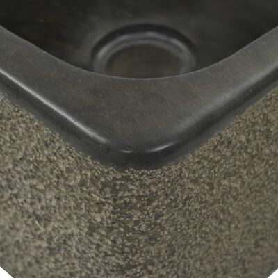 vidaXL håndvask 30x30x15 cm flodsten sort