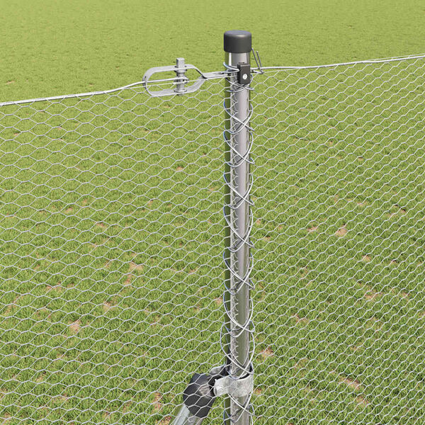 vidaXL Hegnsp&aelig;l S&oslash;lv 50 x 1,5 m (13 mm net) St&aring;l