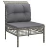 vidaXL midtermodul til havesofa med hynde polyrattan gr&aring;