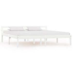 vidaXL sengestel massivt fyrretr&aelig; 160 x 200 cm hvid