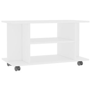 vidaXL tv-skab med hjul 80x40x45 cm konstrueret tr&aelig; hvid