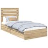vidaXL Opbevaringsseng Sonoma eg 100 x 200 cm Konstrueret tr&aelig;