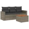 vidaXL sofas&aelig;t til haven 4 dele med hynder polyrattan gr&aring;
