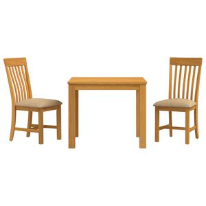 vidaXL Spisestues&aelig;t 3 stk. Beige Massivt Eg Tr&aelig;
