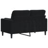 vidaXL 2-personers sofa med pyntepuder 120 cm velour sort