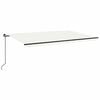 vidaXL markise m. LED-lys 500x300 cm manuel betjening cremefarvet