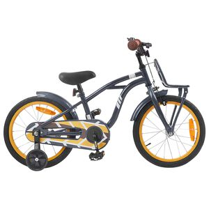 vidaXL B&oslash;rnecykel 16 tommer til 4-6 &aring;r gamle M&oslash;rkegr&aring;
