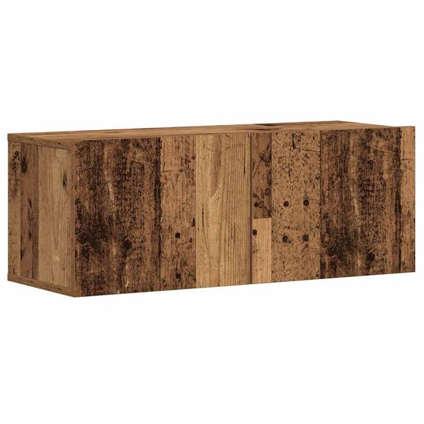 vidaXL væghængte tv-skabe 3 stk. konstrueret træ antikt træ