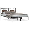 vidaXL sengeramme 140x200 cm uden madras konstrueret tr&aelig; brunt eg