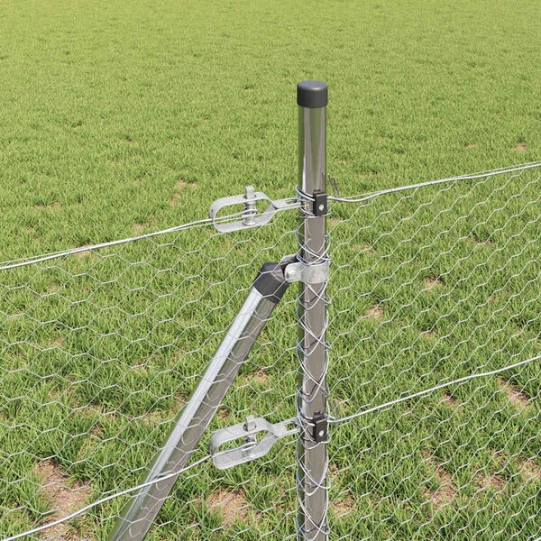 vidaXL Hegnsp&aelig;l S&oslash;lv 100 x 0,5 m (25 mm mesh) St&aring;l