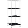vidaXL reol 4 hylder 40x40x100 cm h&aelig;rdet glas sort