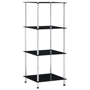 vidaXL reol 4 hylder 40x40x100 cm h&aelig;rdet glas sort