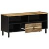 vidaXL tv-bord 100x33,5x46 cm massivt ru mangotræ sort