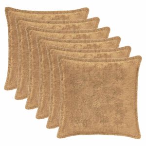 vidaXL Pudebetr&aelig;k 6 stk. HOUTEN Gr&aring;brun 30 x 30 cm Faux Kanin Pels