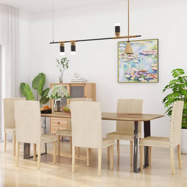 vidaXL spisebordsstole 6 stk. stof cremefarvet