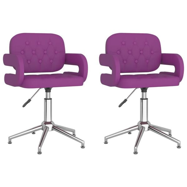 vidaXL drejelige spisebordsstole 2 stk. kunstl&aelig;der lilla